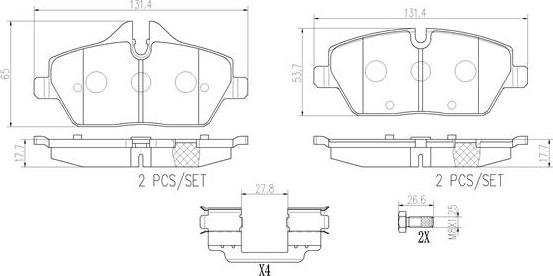 Brembo P06067N - Bremžu uzliku kompl., Disku bremzes ps1.lv