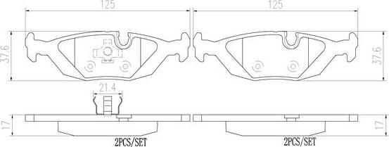 Brembo P06009N - Bremžu uzliku kompl., Disku bremzes ps1.lv