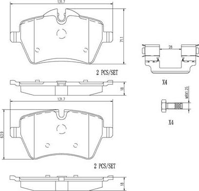 Brembo P06086N - Bremžu uzliku kompl., Disku bremzes ps1.lv