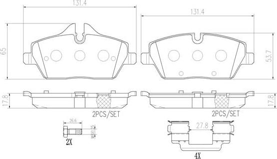 Brembo P06034N - Bremžu uzliku kompl., Disku bremzes ps1.lv