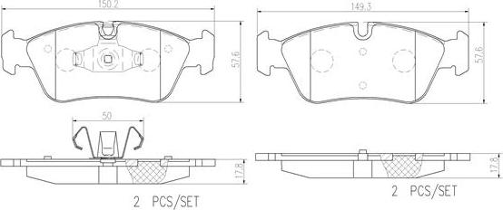 Brembo P06035N - Bremžu uzliku kompl., Disku bremzes ps1.lv