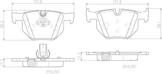 Brembo P06033N - Bremžu uzliku kompl., Disku bremzes ps1.lv