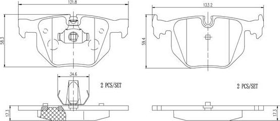 Brembo P06029N - Bremžu uzliku kompl., Disku bremzes ps1.lv