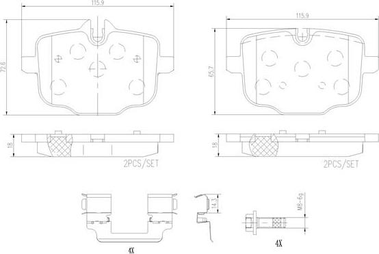 Brembo P06101N - Bremžu uzliku kompl., Disku bremzes ps1.lv