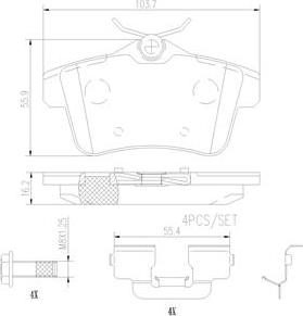 Brembo P06102N - Bremžu uzliku kompl., Disku bremzes ps1.lv