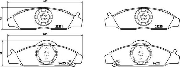 Brembo P 15 008 - Bremžu uzliku kompl., Disku bremzes ps1.lv