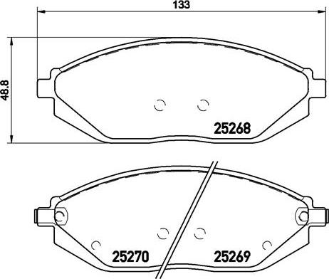 Brembo P 10 054 - Bremžu uzliku kompl., Disku bremzes ps1.lv