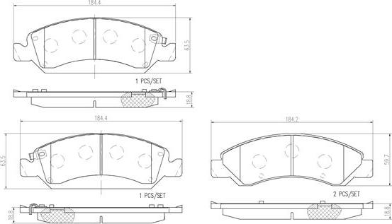 Brembo P10058N - Bremžu uzliku kompl., Disku bremzes ps1.lv