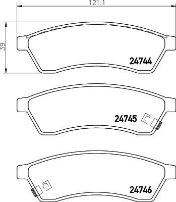 Brembo P 10 060 - Bremžu uzliku kompl., Disku bremzes ps1.lv