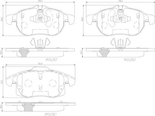 Brembo P10011N - Bremžu uzliku kompl., Disku bremzes ps1.lv