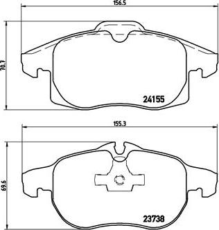 Brembo P 10 011 - Bremžu uzliku kompl., Disku bremzes ps1.lv