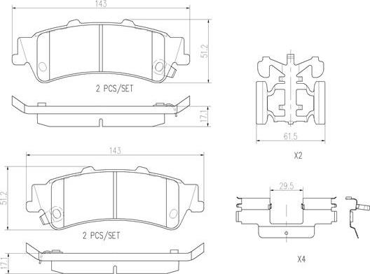 Brembo P10028N - Bremžu uzliku kompl., Disku bremzes ps1.lv