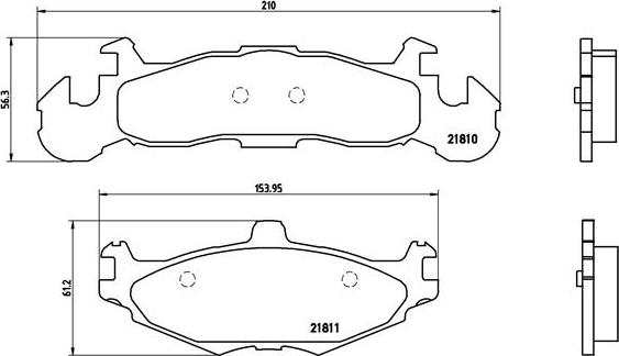 Brembo P 11 001 - Bremžu uzliku kompl., Disku bremzes ps1.lv