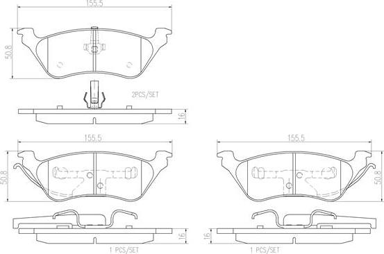 Brembo P11014N - Bremžu uzliku kompl., Disku bremzes ps1.lv