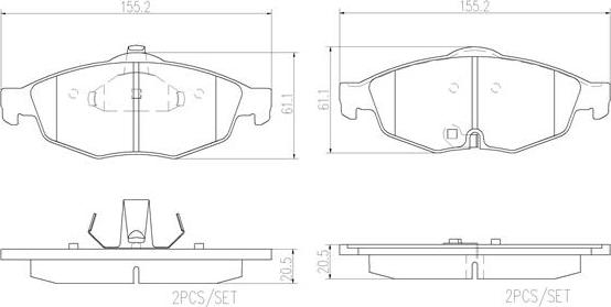 Brembo P11016N - Bremžu uzliku kompl., Disku bremzes ps1.lv