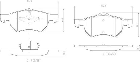 Brembo P11013N - Bremžu uzliku kompl., Disku bremzes ps1.lv