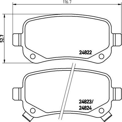 Brembo P 11 021 - Bremžu uzliku kompl., Disku bremzes ps1.lv