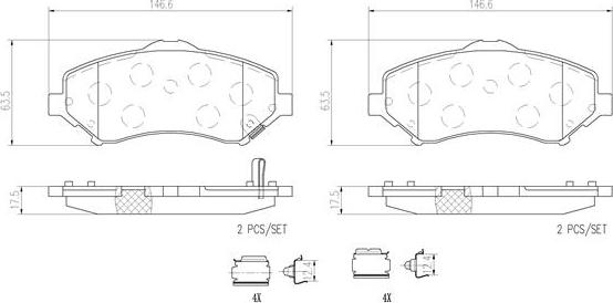 Brembo P11022N - Bremžu uzliku kompl., Disku bremzes ps1.lv