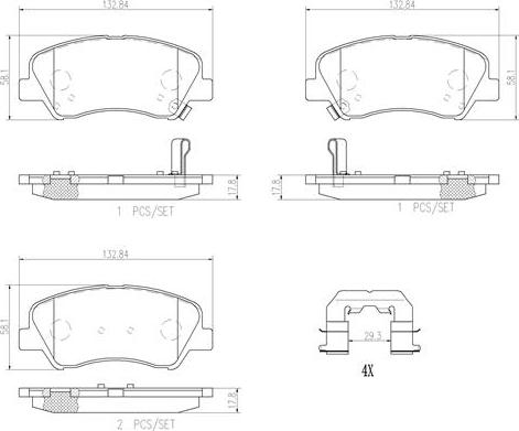 Brembo P18025N - Bremžu uzliku kompl., Disku bremzes ps1.lv