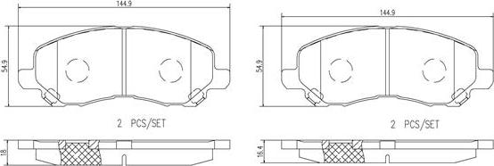 Brembo P18027N - Bremžu uzliku kompl., Disku bremzes ps1.lv