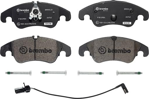 Brembo P 85 098X - Bremžu uzliku kompl., Disku bremzes ps1.lv