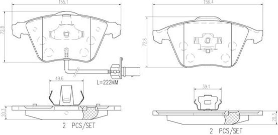 Brembo P85097N - Bremžu uzliku kompl., Disku bremzes ps1.lv