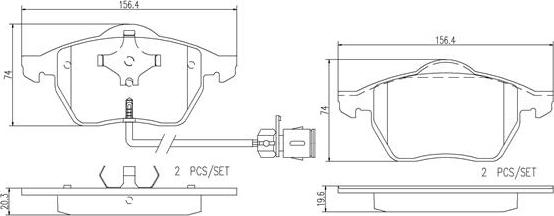 Brembo P85040N - Bremžu uzliku kompl., Disku bremzes ps1.lv