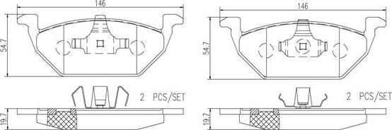 Brembo P85041N - Bremžu uzliku kompl., Disku bremzes ps1.lv