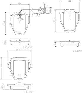 Brembo P85054N - Bremžu uzliku kompl., Disku bremzes ps1.lv