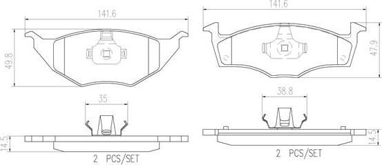 Brembo P85055N - Bremžu uzliku kompl., Disku bremzes ps1.lv