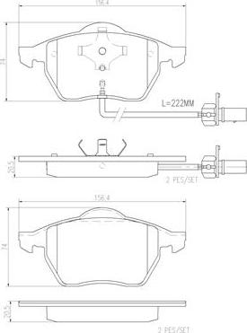 Brembo P85060N - Bremžu uzliku kompl., Disku bremzes ps1.lv