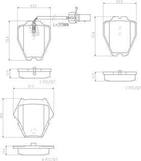 Brembo P85067N - Bremžu uzliku kompl., Disku bremzes ps1.lv