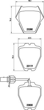 Brembo P 85 067 - Bremžu uzliku kompl., Disku bremzes ps1.lv