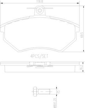 Brembo P85015N - Bremžu uzliku kompl., Disku bremzes ps1.lv