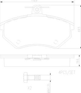 Brembo P85011N - Bremžu uzliku kompl., Disku bremzes ps1.lv