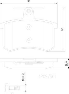 Brembo P85013N - Bremžu uzliku kompl., Disku bremzes ps1.lv