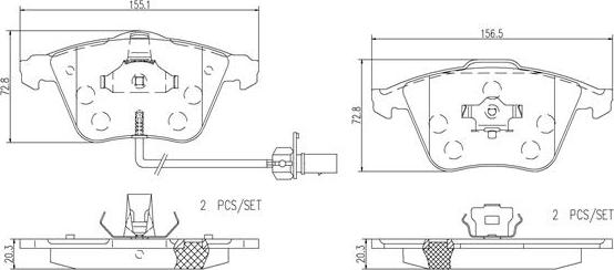 Brembo P85084N - Bremžu uzliku kompl., Disku bremzes ps1.lv