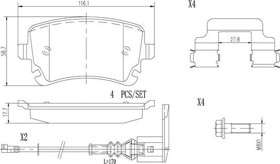 Brembo P85083N - Bremžu uzliku kompl., Disku bremzes ps1.lv