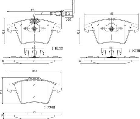 Brembo P85082N - Bremžu uzliku kompl., Disku bremzes ps1.lv