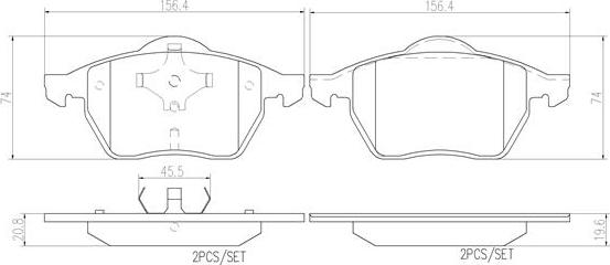 Brembo P85035N - Bremžu uzliku kompl., Disku bremzes ps1.lv