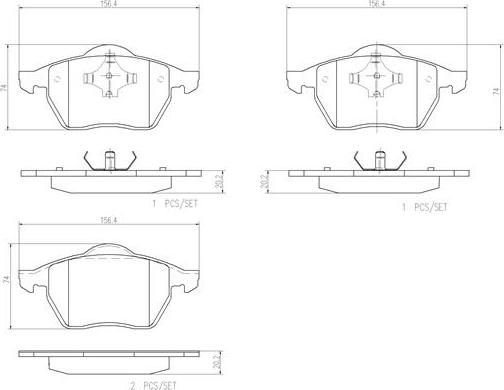 Brembo P85036N - Bremžu uzliku kompl., Disku bremzes ps1.lv