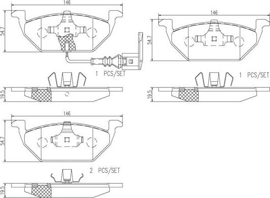 Brembo P85072N - Bremžu uzliku kompl., Disku bremzes ps1.lv