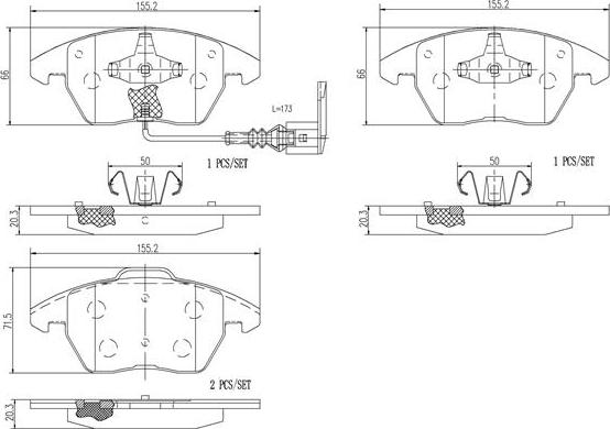 Brembo P85146N - Bremžu uzliku kompl., Disku bremzes ps1.lv