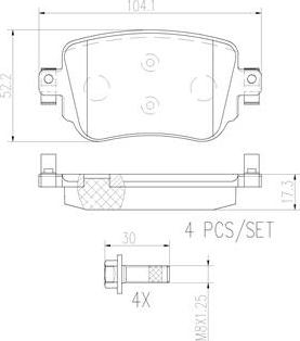 Brembo P85140N - Bremžu uzliku kompl., Disku bremzes ps1.lv