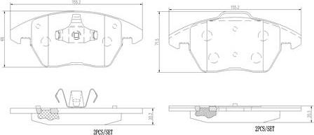 Brembo P85148N - Bremžu uzliku kompl., Disku bremzes ps1.lv