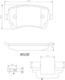 Brembo P85143N - Bremžu uzliku kompl., Disku bremzes ps1.lv