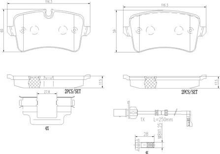 Brembo P85150N - Bremžu uzliku kompl., Disku bremzes ps1.lv