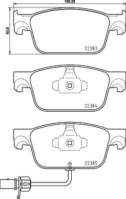 Brembo P 85 153X - Bremžu uzliku kompl., Disku bremzes ps1.lv