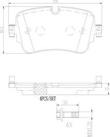 Brembo P85161N - Bremžu uzliku kompl., Disku bremzes ps1.lv