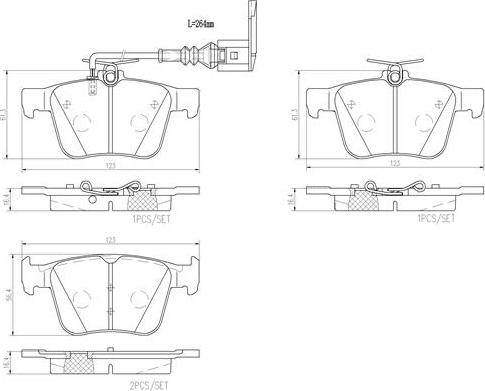 Brembo P85162N - Bremžu uzliku kompl., Disku bremzes ps1.lv